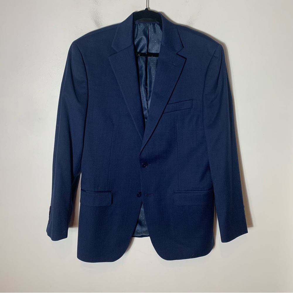 Michael Strahan Navy Blue 40R Sports Coat Blazer 2 Button Single Breasted